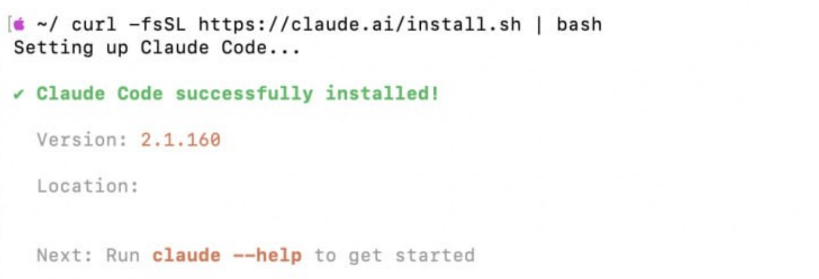 Claude Code successfully installed